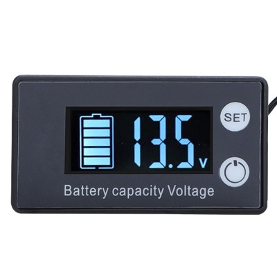 Two  Line Digital Display DC Voltmeter Lead  Acid Lithium Battery Charge Meter  Color  White