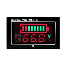 Car Waterproof DC Digital Voltmeter Battery Percentage Display  Black